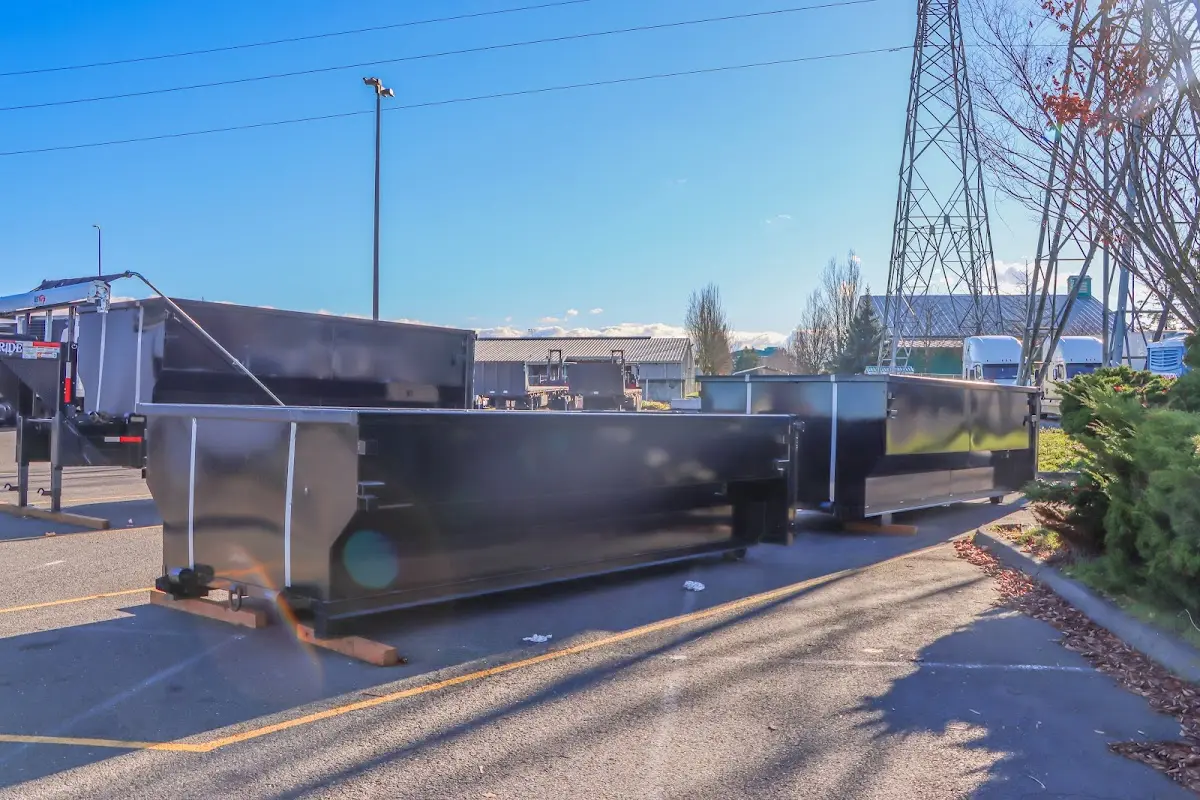 Roll-off dumpster ready for waste disposal at job site for 40 Yard Dumpster Rental in Union